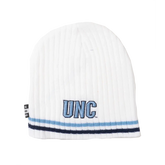 North Carolina Tar Heels BBH NCAA Alternative Logo Striped Winter Knit Hat Beanie - White